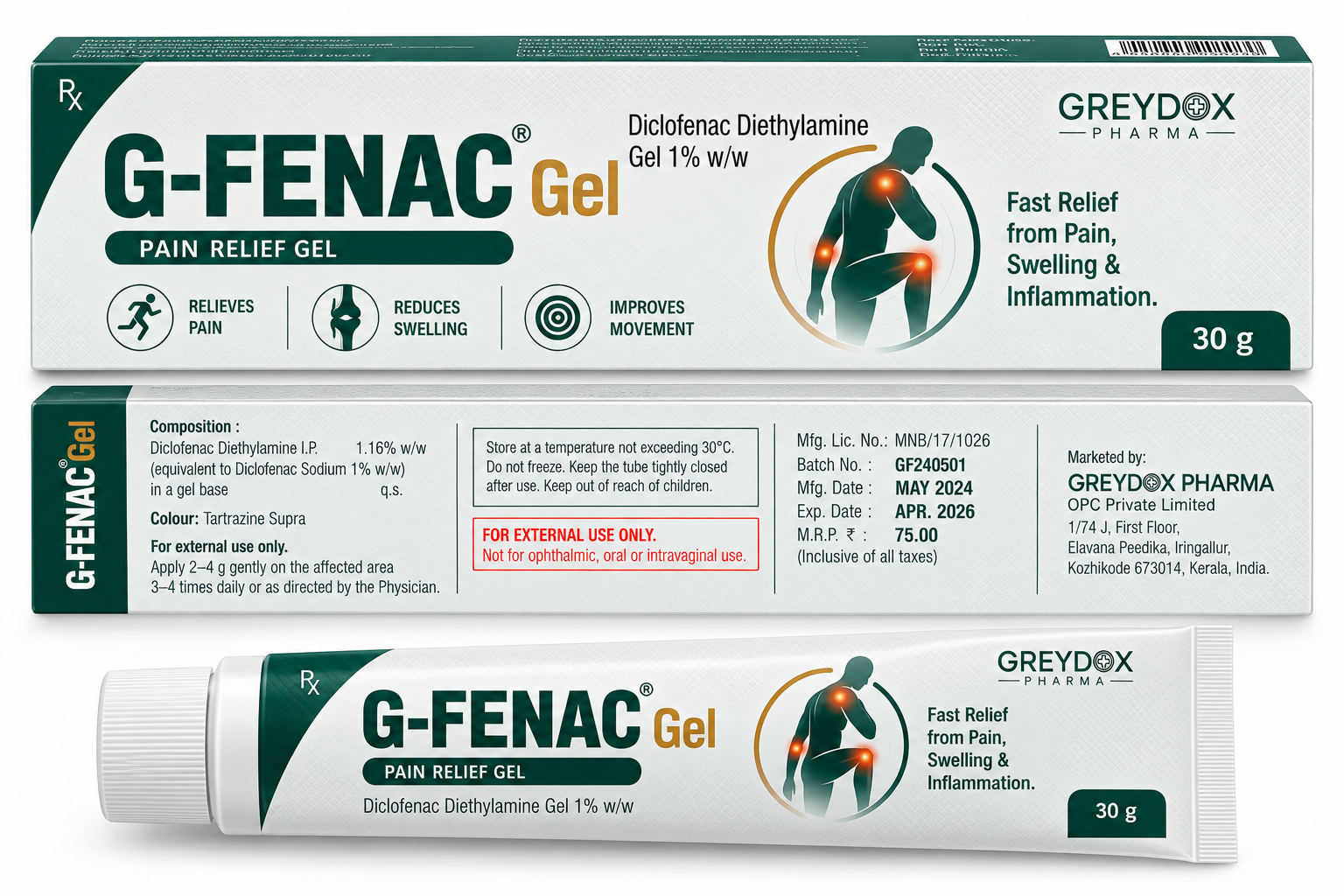 G-FENAC Gel Diclofenac Diethylamine Gel 1% w/w